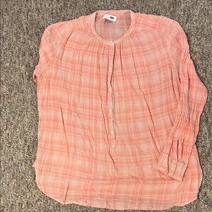 Old Navy Coral Button-Up Blouse
